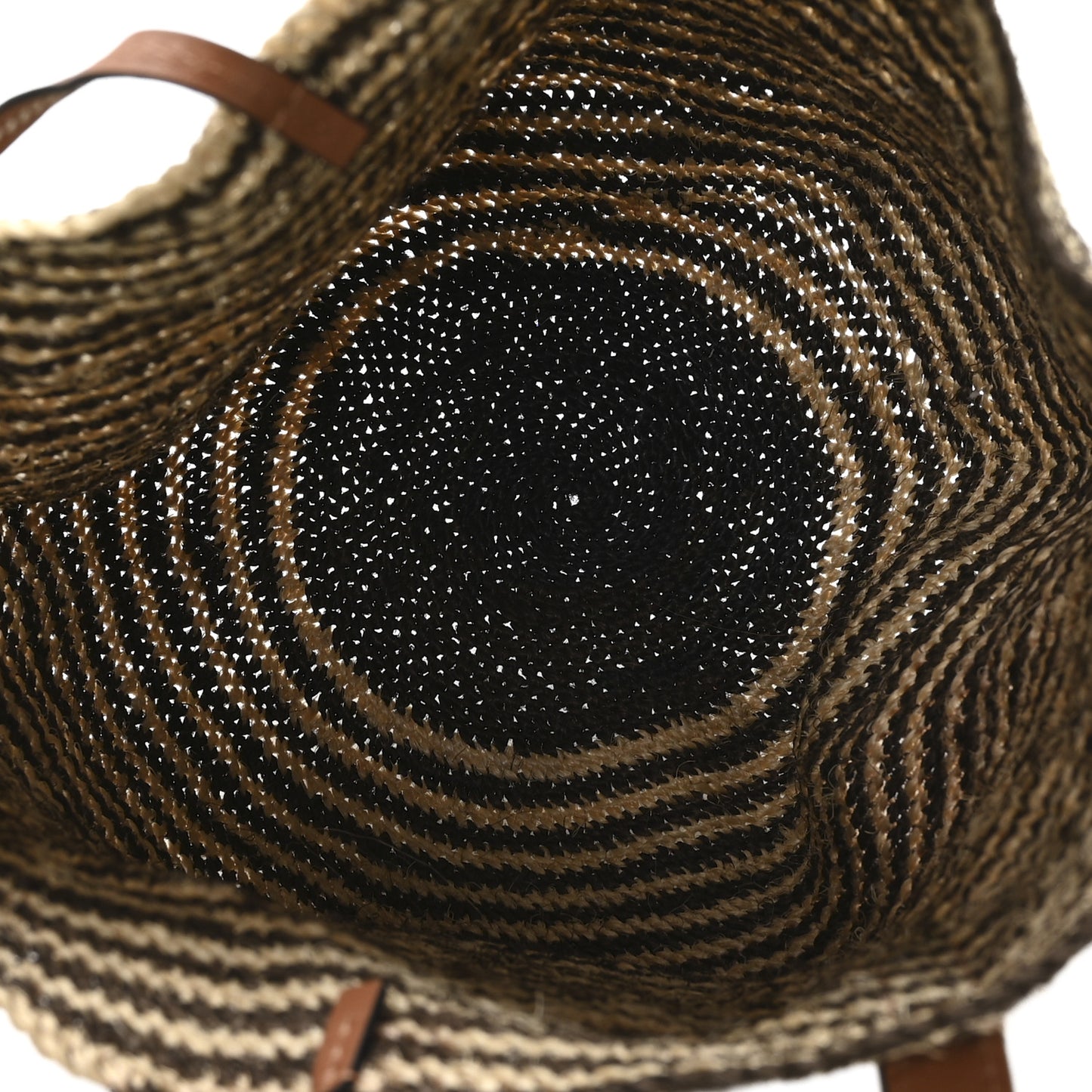 Paula's Ibiza Raffia Striped Round Basket Bag Natural Tan Multicolor