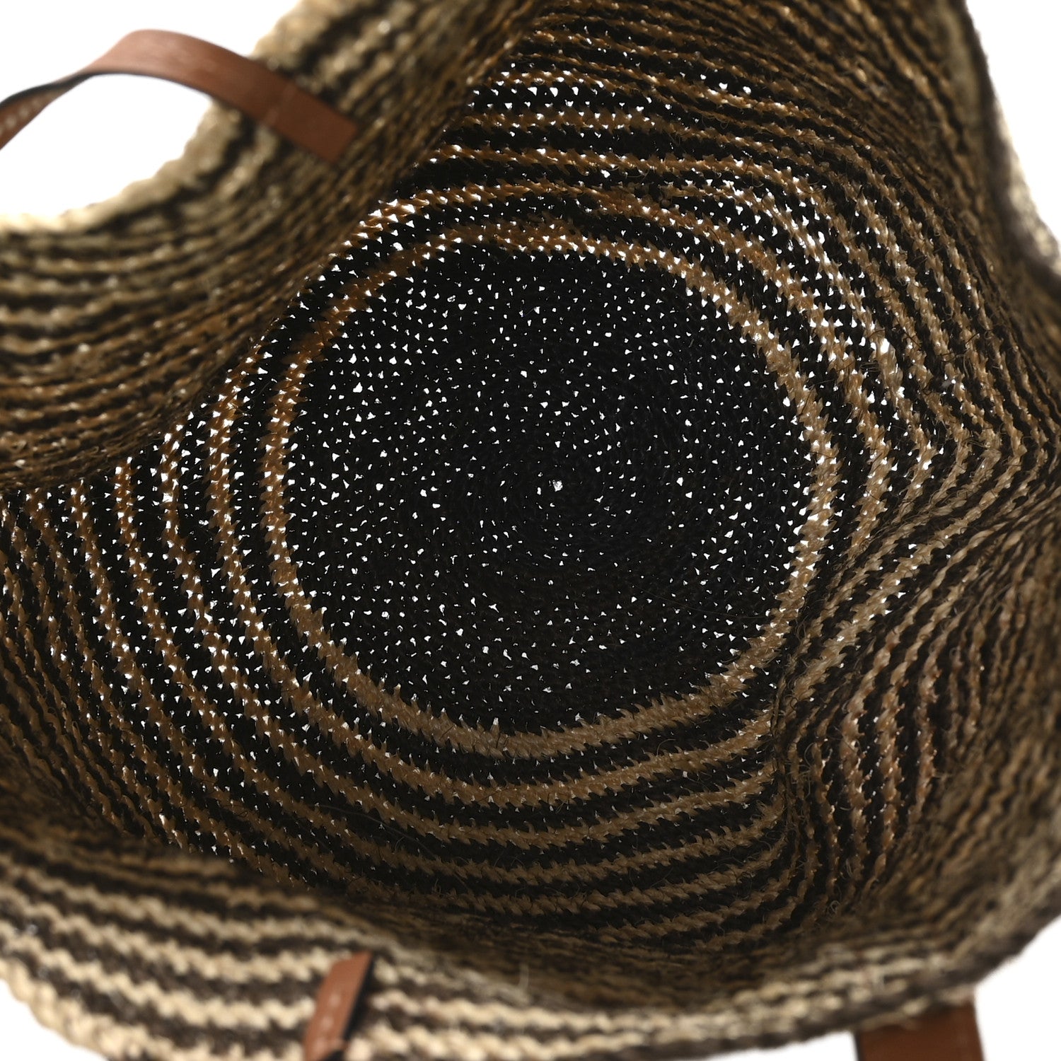 Loewe Paula's Ibiza Raffia Striped Round Basket Bag Natural Tan Multicolor 5 of 9