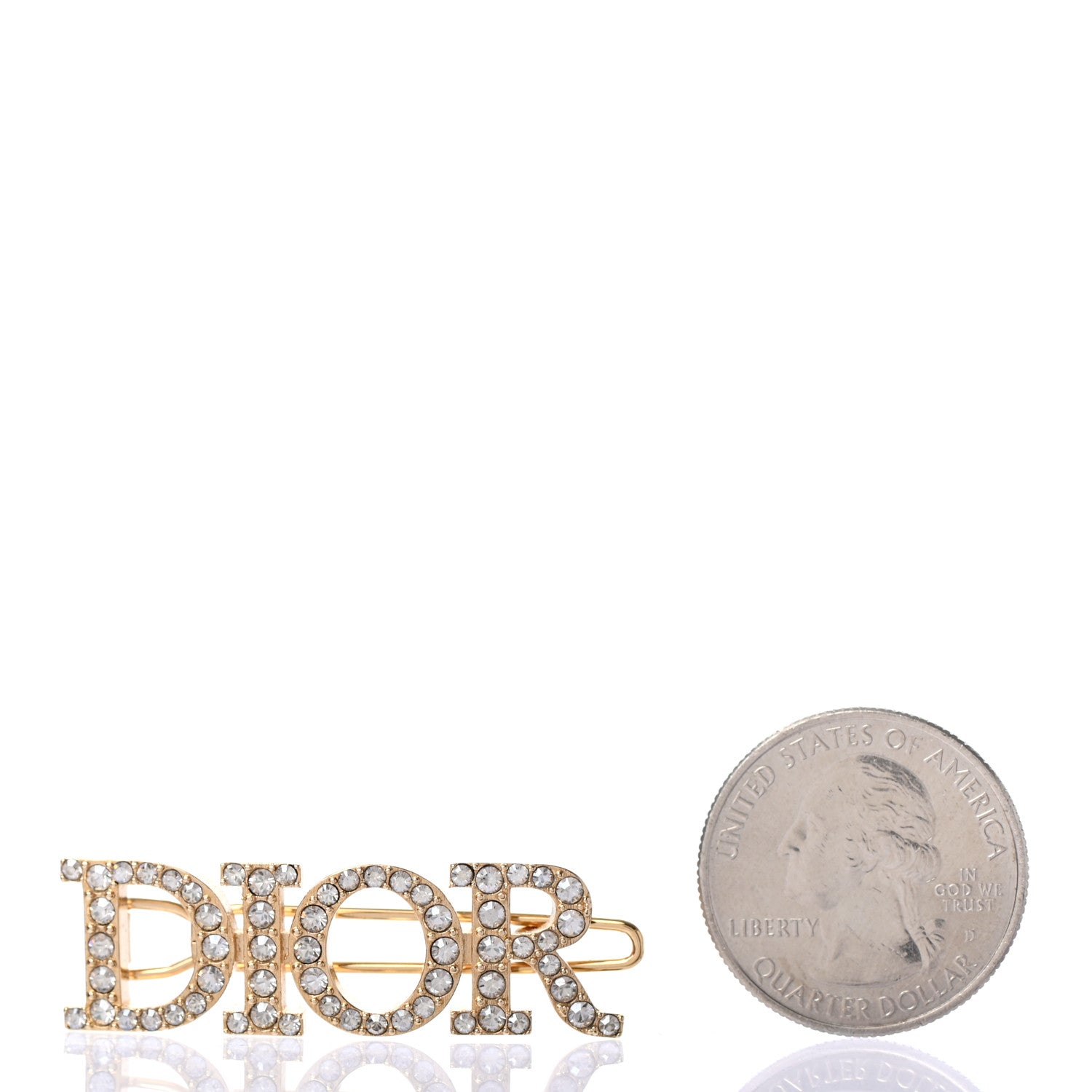 Christian Dior Metal Crystal Dior(r)evolution Barrette Gold 2 of 4