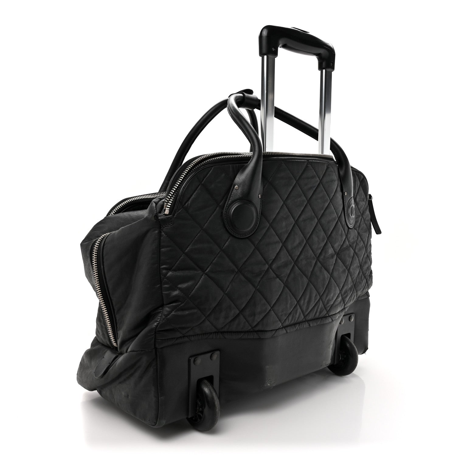 Chanel Nylon Quilted Duffle Trolley Black 2 of 15