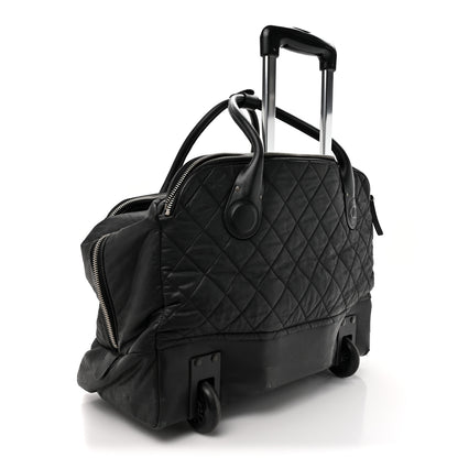 Chanel Nylon Quilted Duffle Trolley Black 2 of 15