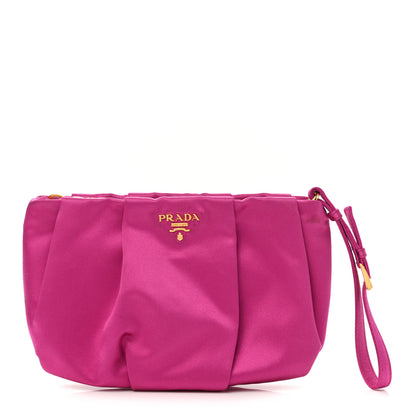 Prada Satin Wristlet Clutch Fuxia 1 of 13
