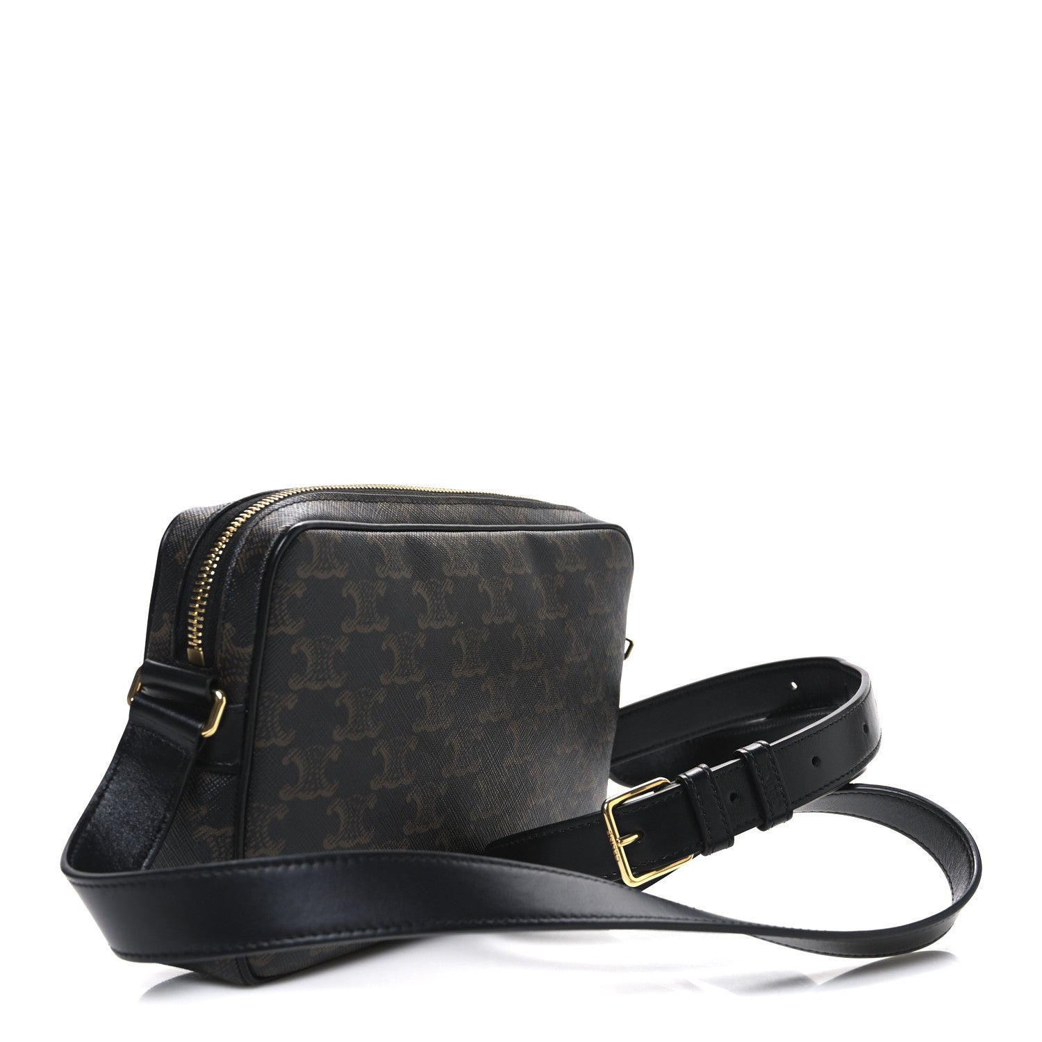 Celine Triomphe Canvas Medium Messenger Bag Black 3 of 11