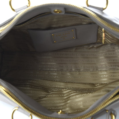 Prada Soft Calfskin Double Zip Shoulder Bag Pomice 6 of 10