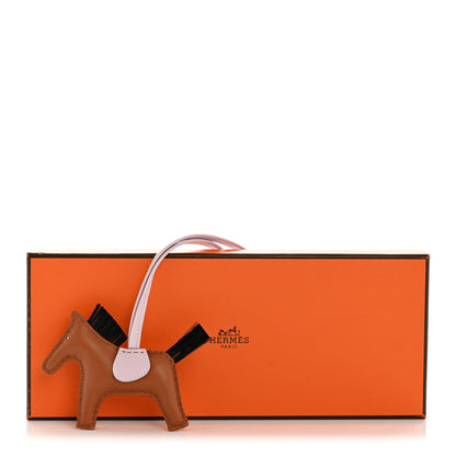 Hermes Milo Lambskin Horse Hair Grigri Rodeo Horse Bag Charm PM Gold Mauve Pale Black 5 of 5