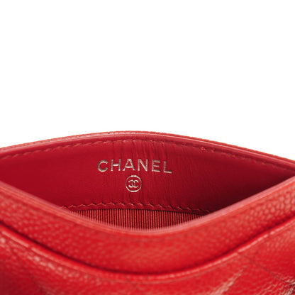 Chanel Caviar Quilted Card Holder Dark Red 6 of 8