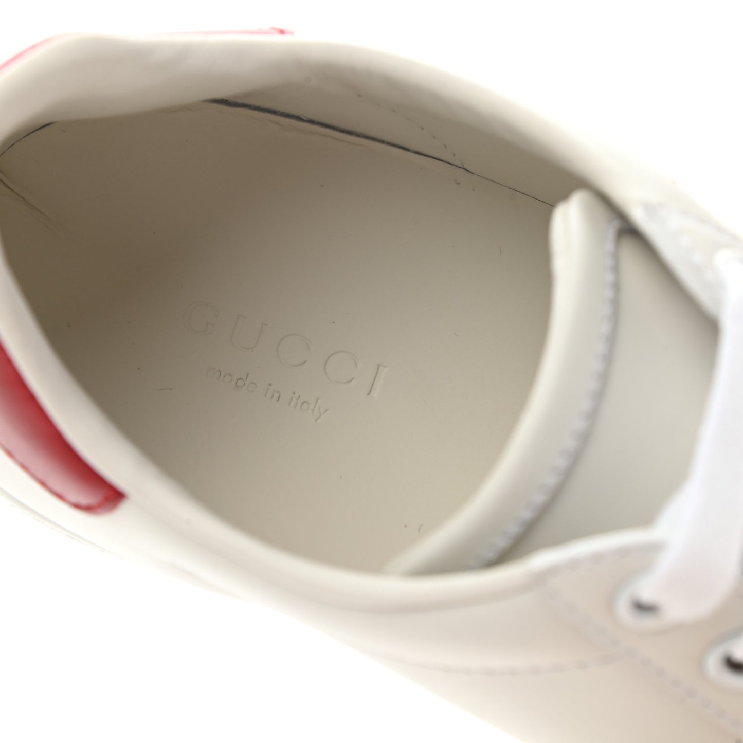 Calfskin Interlocking G Womens New Ace Sneakers 36 White Red Flame Green