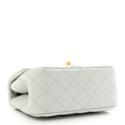 Chanel Lambskin Quilted Mini Sweet Camellia Flap Light Blue 5 of 12