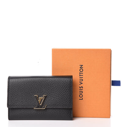 Louis Vuitton Taurillon Capucines Compact Wallet Black 10 of 10