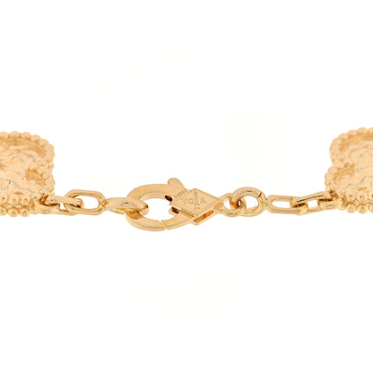 Van Cleef & Arpels 18K Yellow Gold 5 Motifs Vintage Alhambra Bracelet 3 of 4
