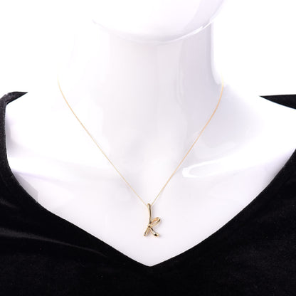 Tiffany 18K Yellow Gold Elsa Peretti Letter K Pendant Necklace 2 of 4