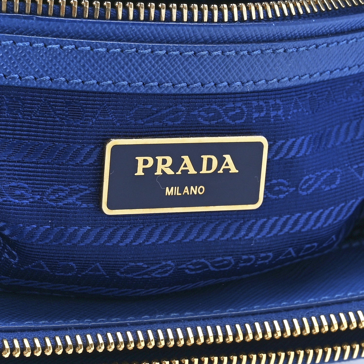Prada Saffiano Lux Small Galleria Double Zip Tote Azzurro 7 of 11