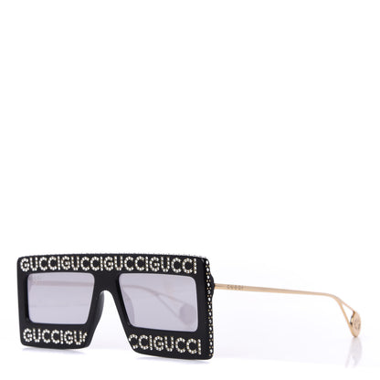 Gucci Acetate Crystal Mask-Frame Sunglasses GG0431S Black 1 of 10