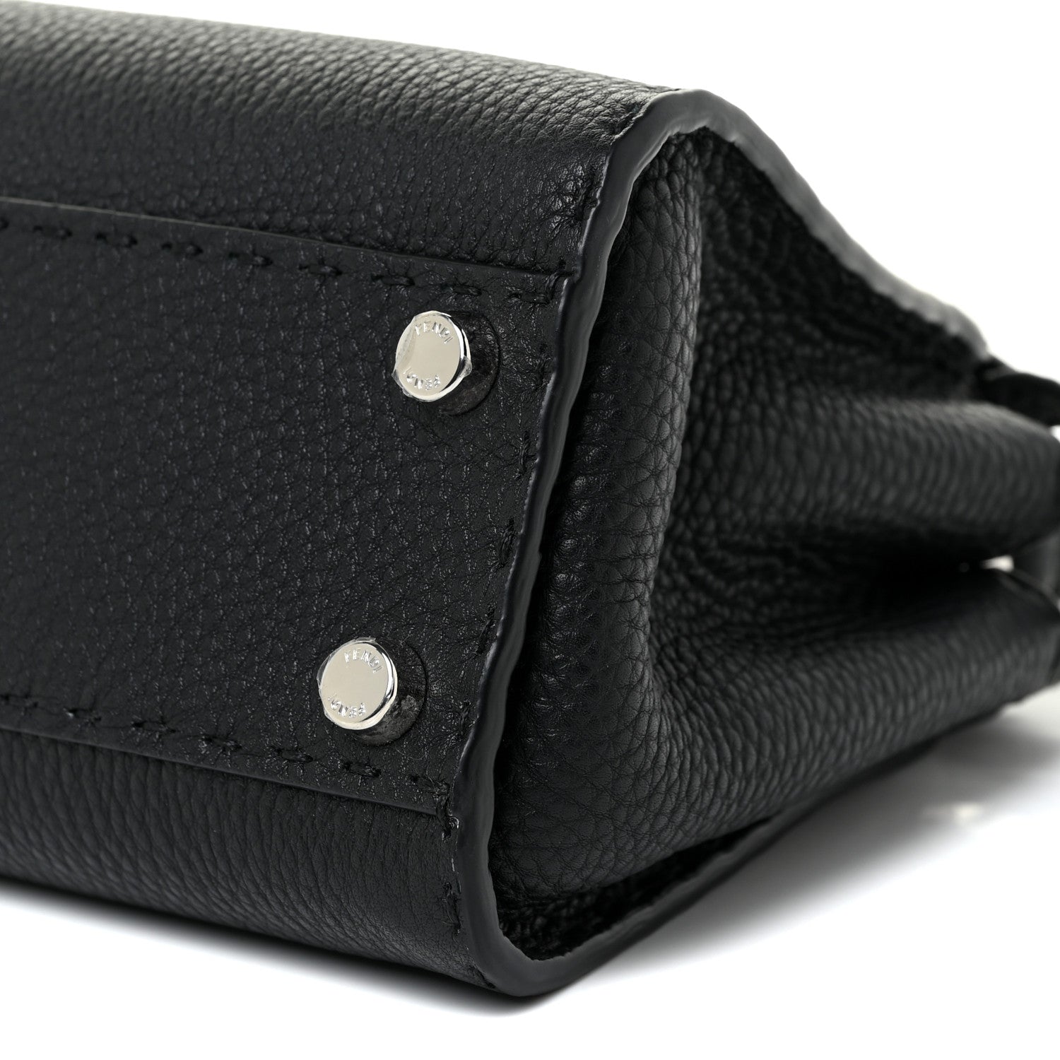 Fendi Cuoio Romano Selleria Bi-Color Mini Peekaboo Iconic Satchel Black Mou 10 of 15