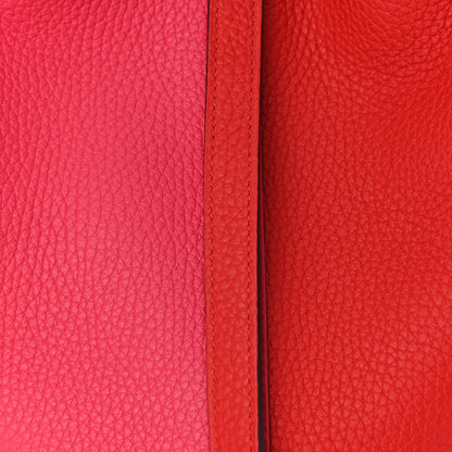 Hermes Taurillon Clemence Tri-Color Picotin Lock 18 PM Rouge Coeur Rose Extreme Bleu Zanzibar 7 of 10