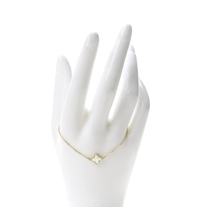 Van Cleef & Arpels 18K Yellow Gold Mother of Pearl Sweet Alhambra Bracelet 2 of 7