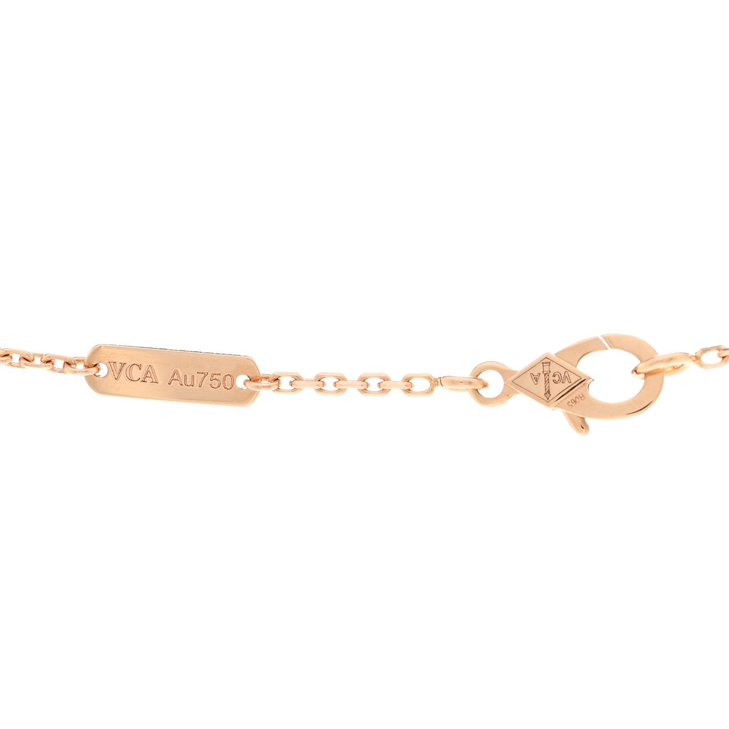 Van Cleef & Arpels 18K Rose Gold Gray Mother of Pearl Vintage Alhambra Pendant Necklace 4 of 5