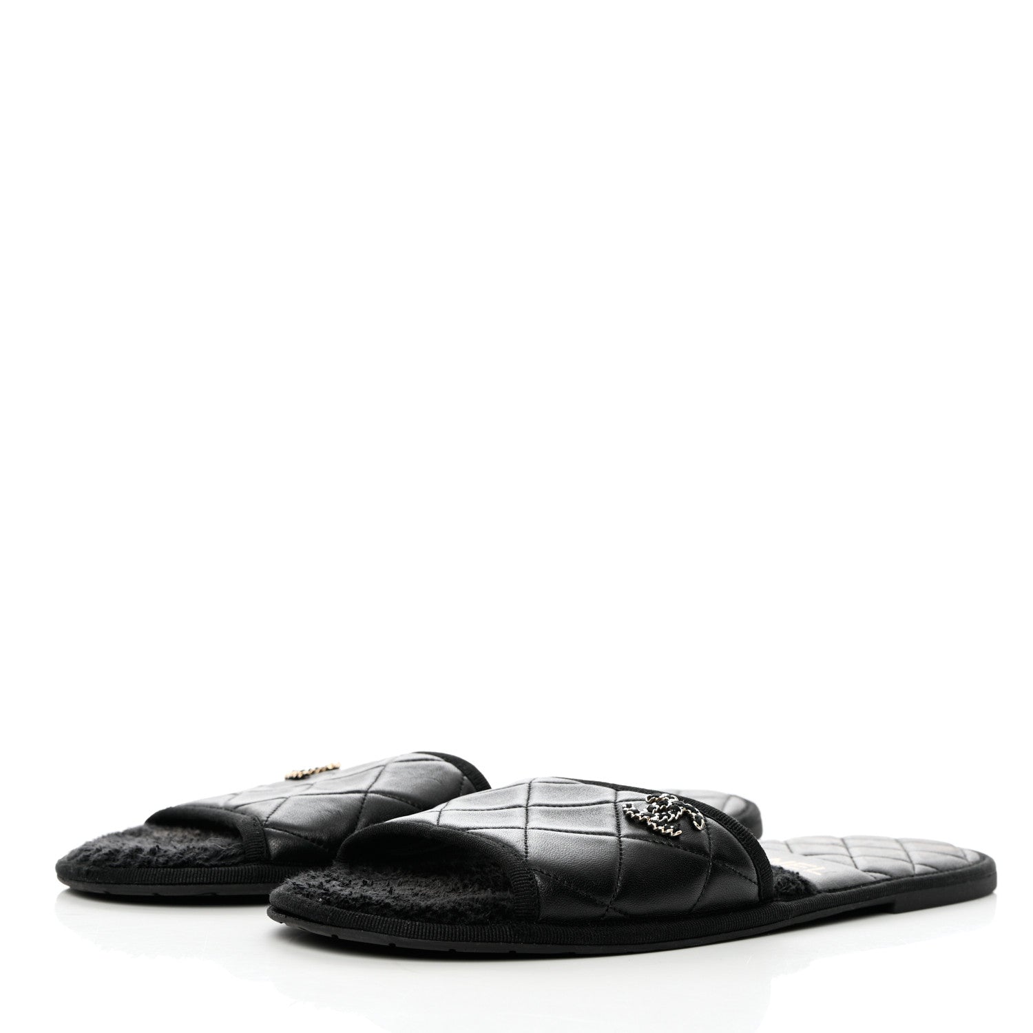 Chanel Lambskin CC Flat Mules M Black 5 of 18