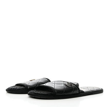 Chanel Lambskin CC Flat Mules M Black 5 of 18