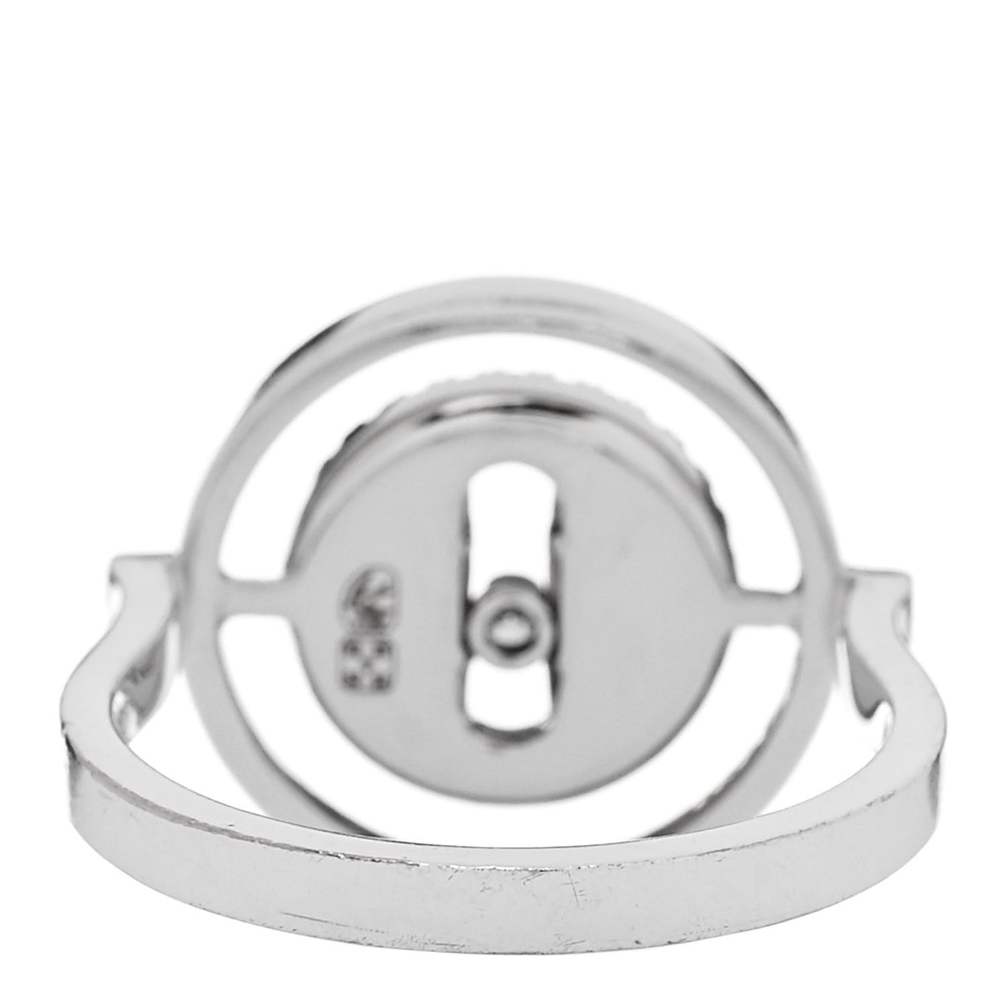 18K White Gold Diamond SM Lucky Move Pave Ring 52 6