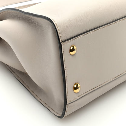 Fendi Vitello Seta Shiny Nappa Medium Peekaboo Iconic Satchel Grigio Polvere Bois de Rose 8 of 9