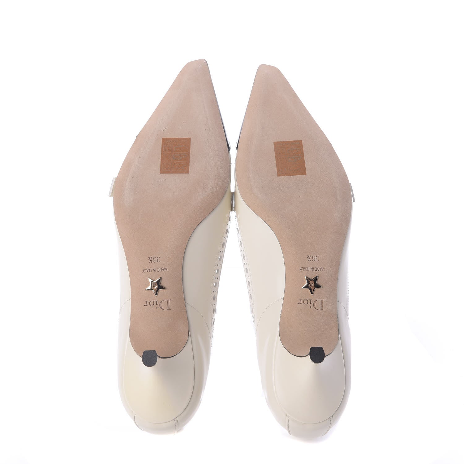 Christian Dior Brushed Calfskin Spectadior 45mm Pumps 36.5 Black Off White 7 of 12