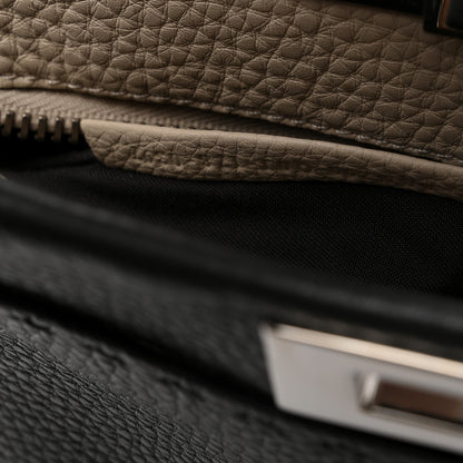 Fendi Cuoio Romano Selleria Bi-Color Medium Peekaboo Iconic Satchel Asfalto Latte 7 of 10
