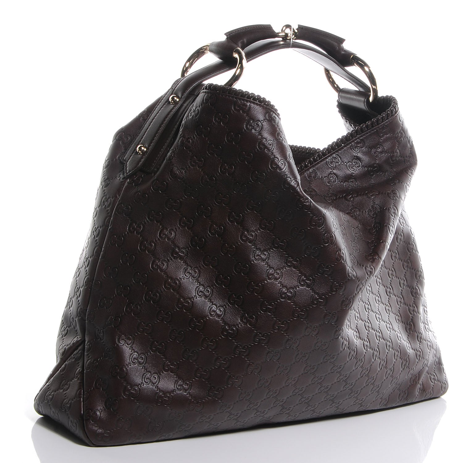Gucci Guccissima Large Horsebit Chain Hobo Brown 3 of 7