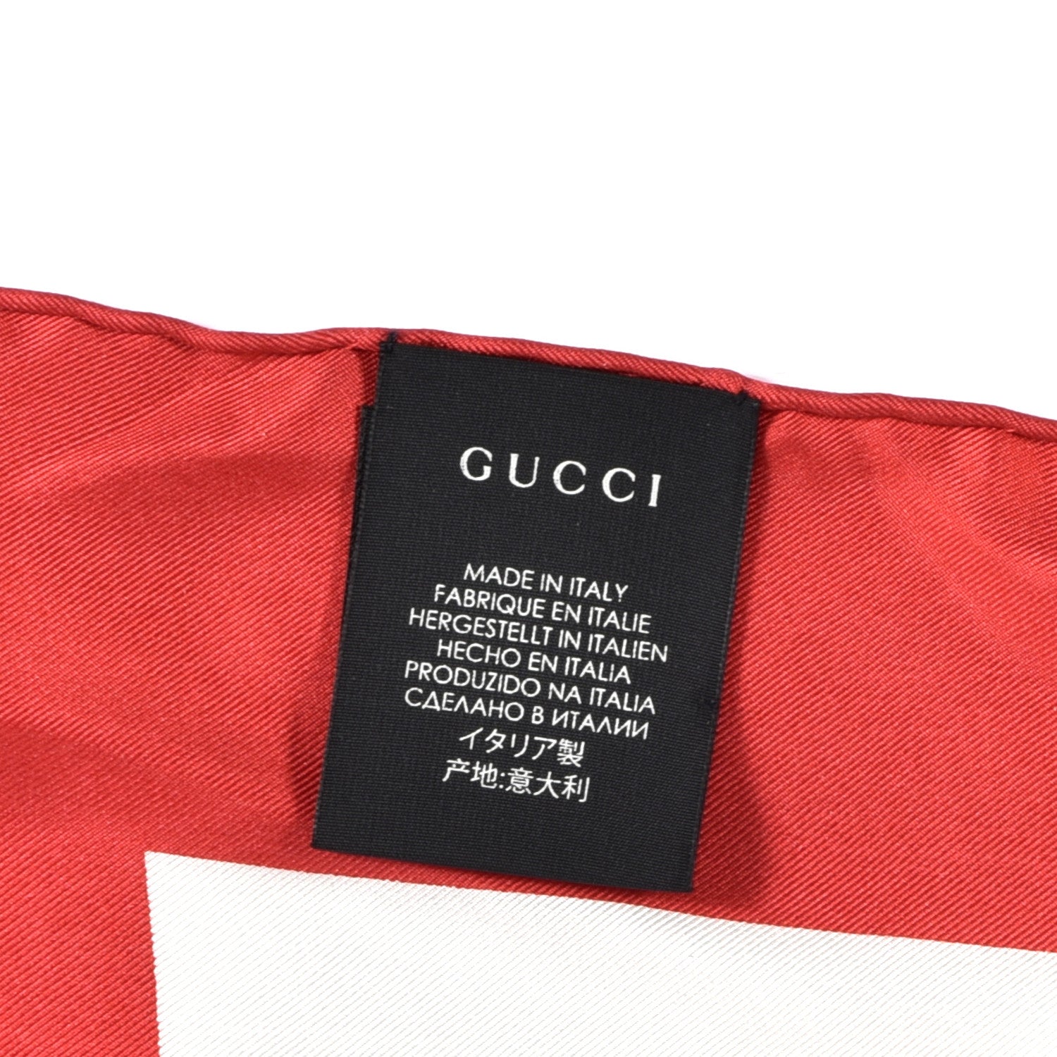 Gucci Silk Coco Capitán Logo Square Scarf White 4 of 5