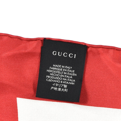 Gucci Silk Coco Capitán Logo Square Scarf White 4 of 5