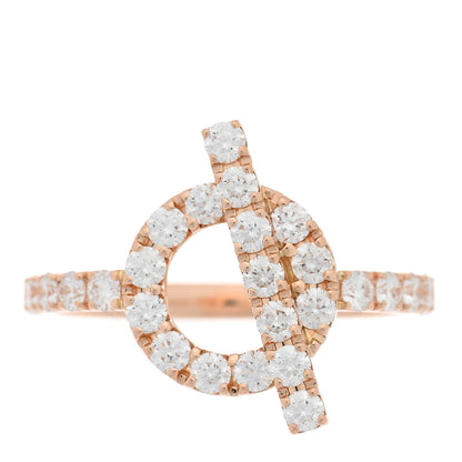 Hermes 18K Rose Gold Diamond Finesse Ring 50 5.5 1 of 5