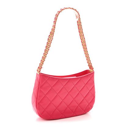 Chanel Caviar Quilted Triple Chain Shoulder Bag Pink 3 of 10