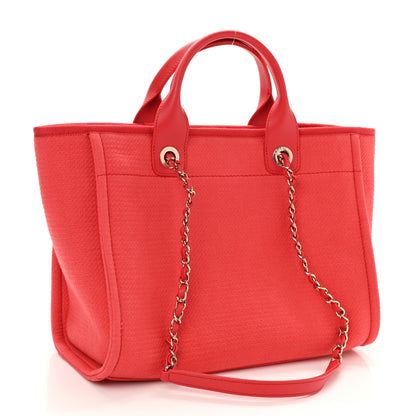 Chanel Mixed Fibers Small Deauville Tote Red 4 of 12