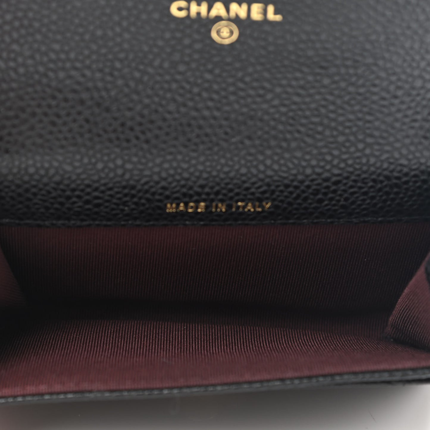 Caviar Quilted Flap Card Holder Wallet Black