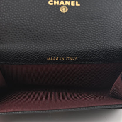 Chanel Caviar Quilted Flap Card Holder Wallet Black 5 of 9