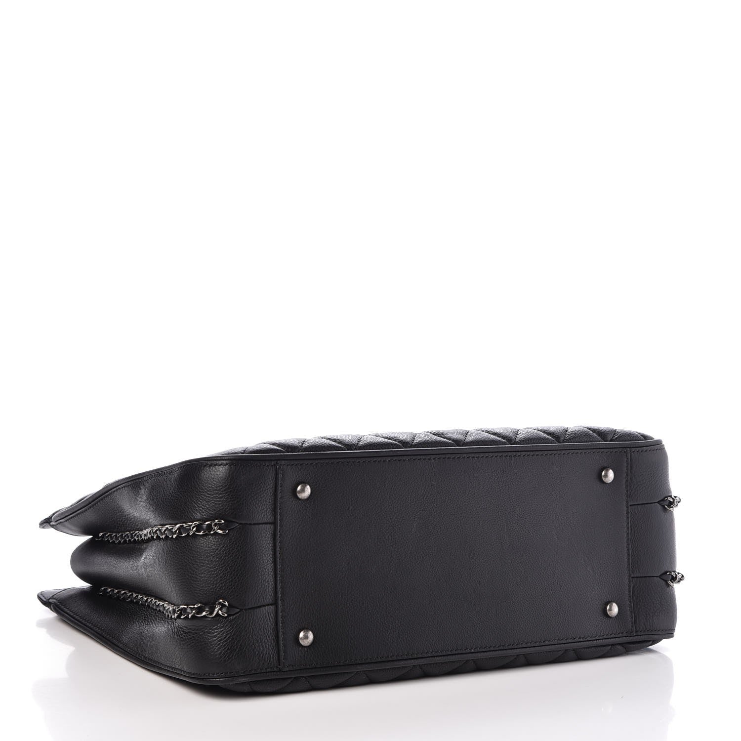 Chanel Calfskin Quilted Frame In Chain Tote Black 4 of 7