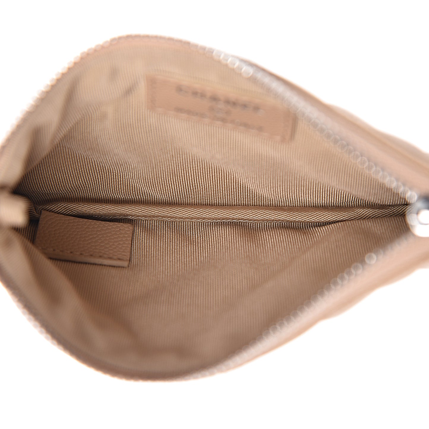 Caviar Quilted Small Cosmetic Case Beige