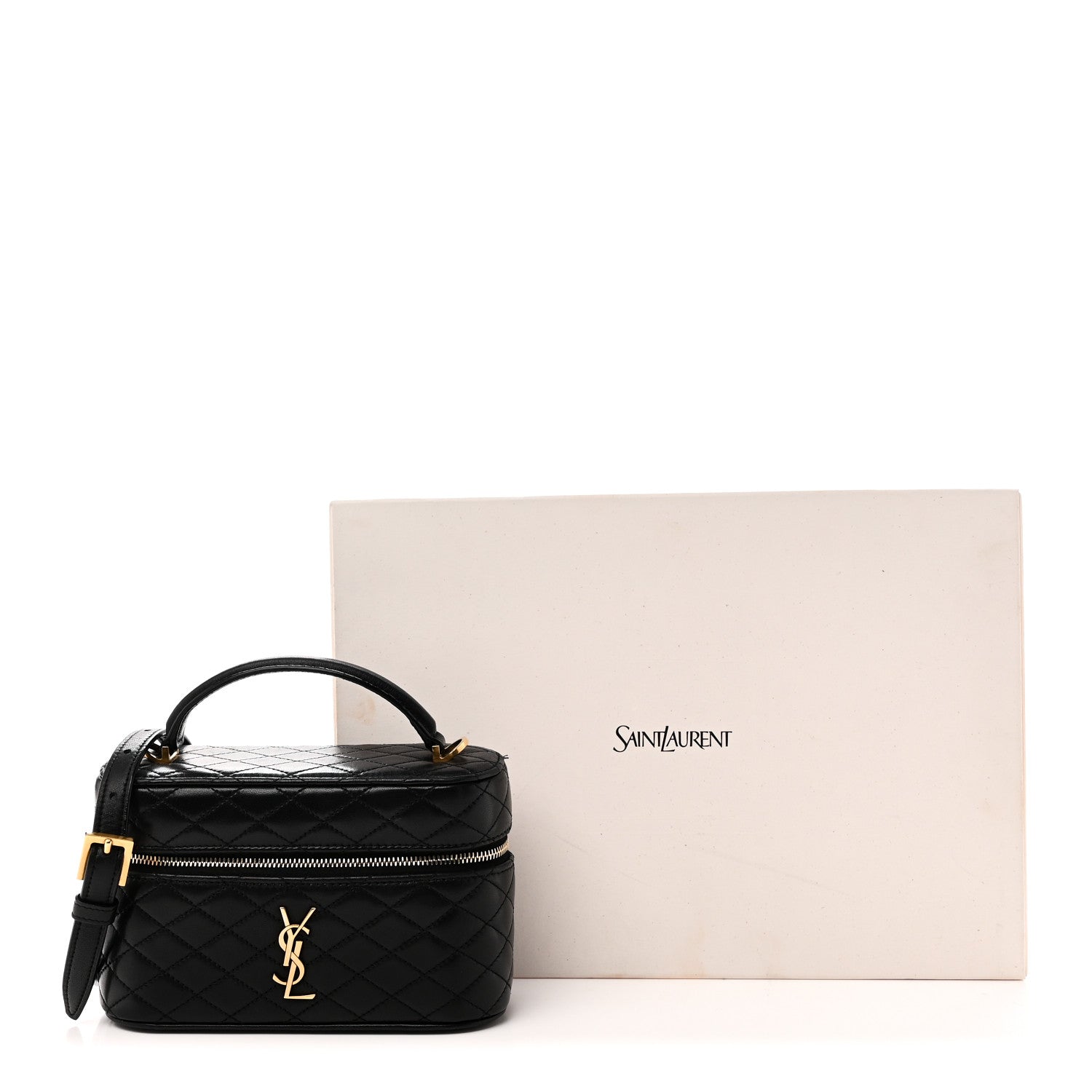 Saint Laurent Lambskin Quilted Mini Gaby Vanity Case Black 11 of 11