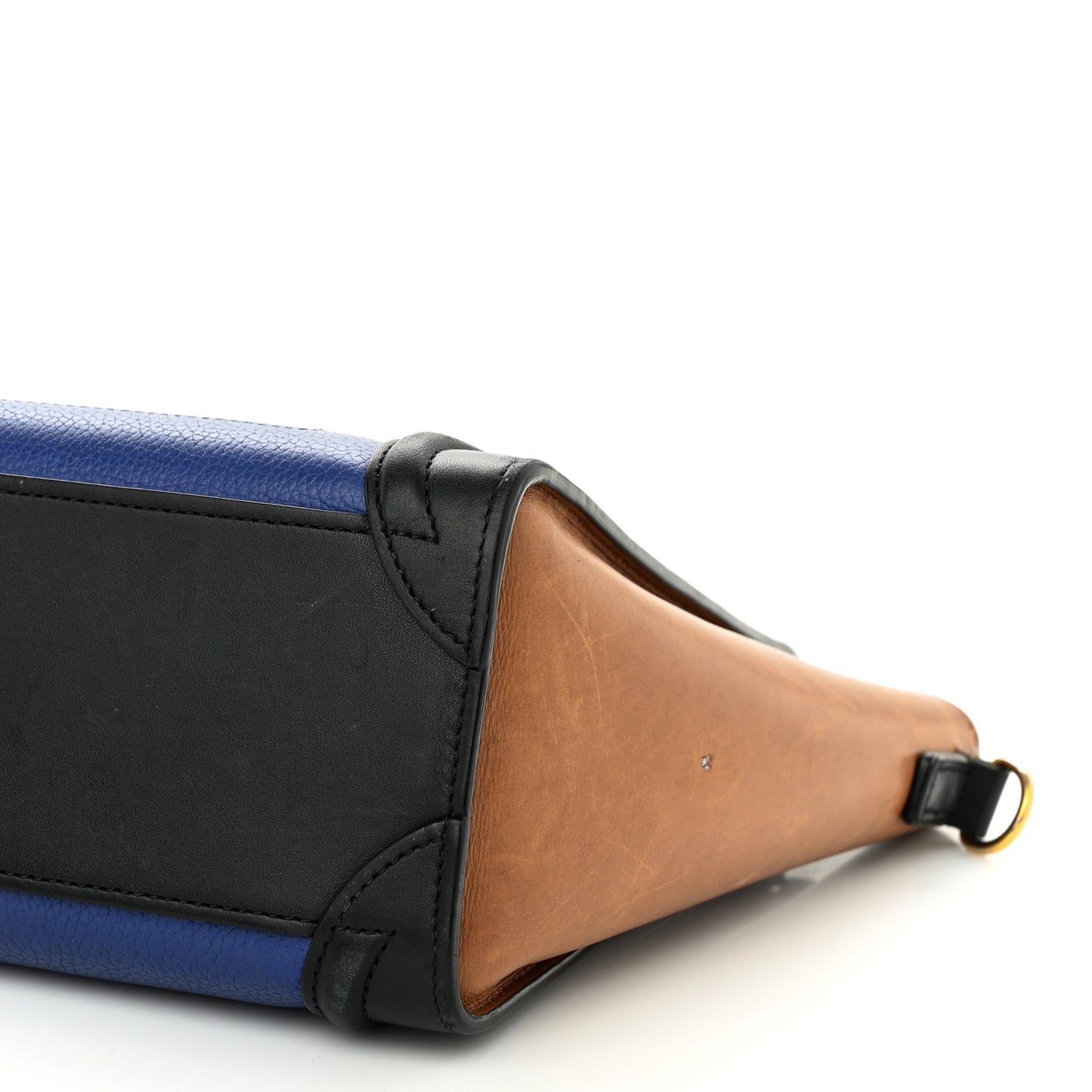 Smooth Drummed Calfskin Nano Tri-Color Luggage Indigo