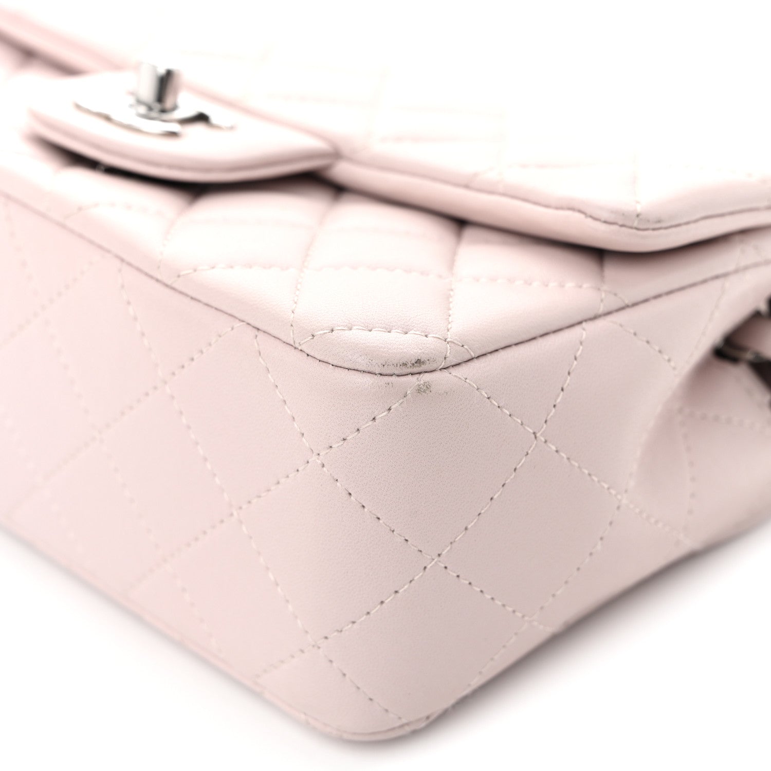 Chanel Lambskin Quilted Mini Rectangular Flap Light Pink 10 of 11