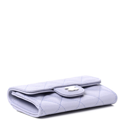 Chanel Caviar Quilted Flap Card Holder Wallet Light Purple 4 of 8