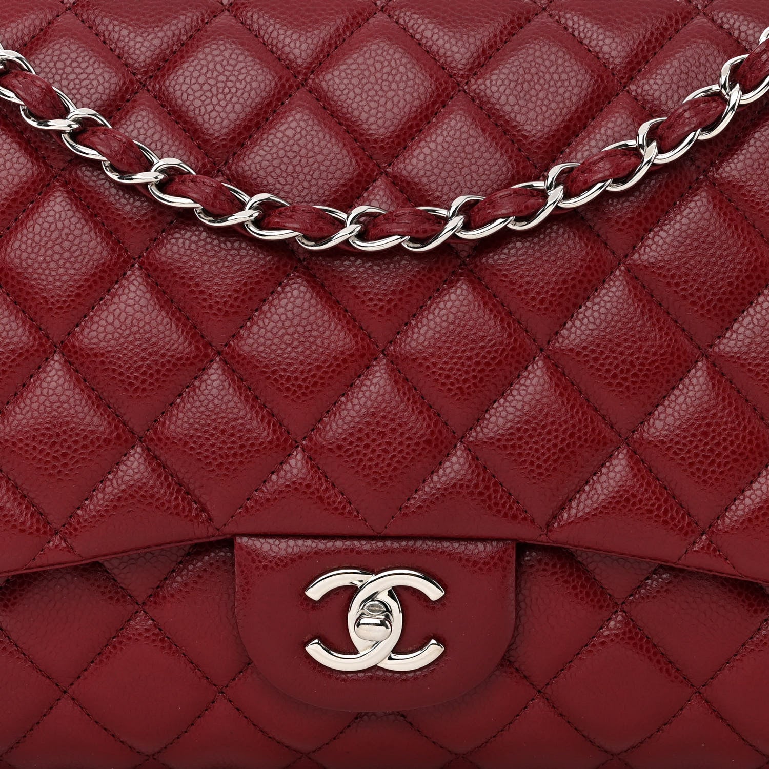 Chanel Caviar Quilted Maxi Single Flap Red 8 of 10