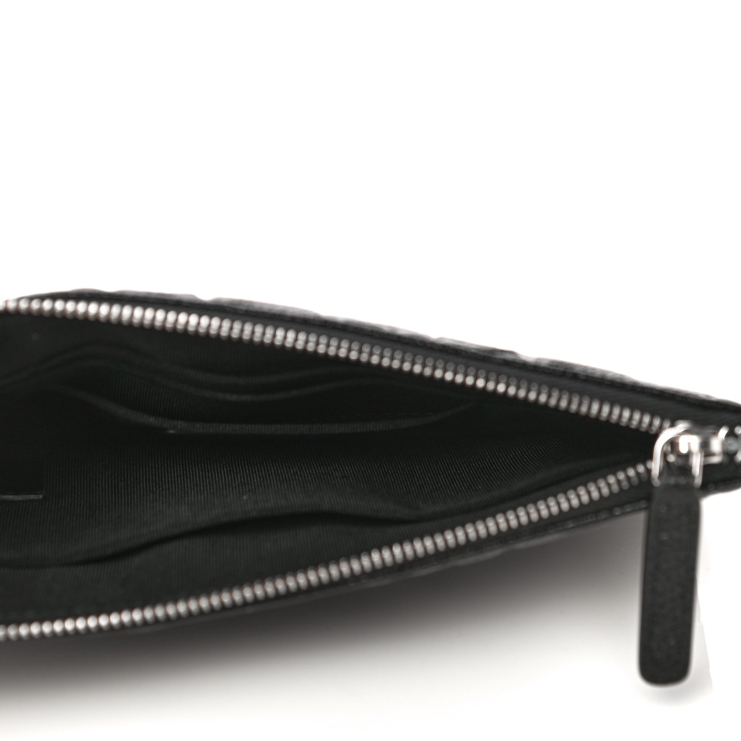 Caviar Camellia Embossed Cosmetic Pouch Black