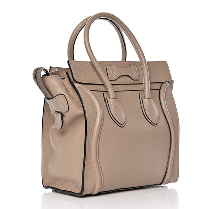 Celine Drummed Calfskin Micro Luggage Dune 3 of 11