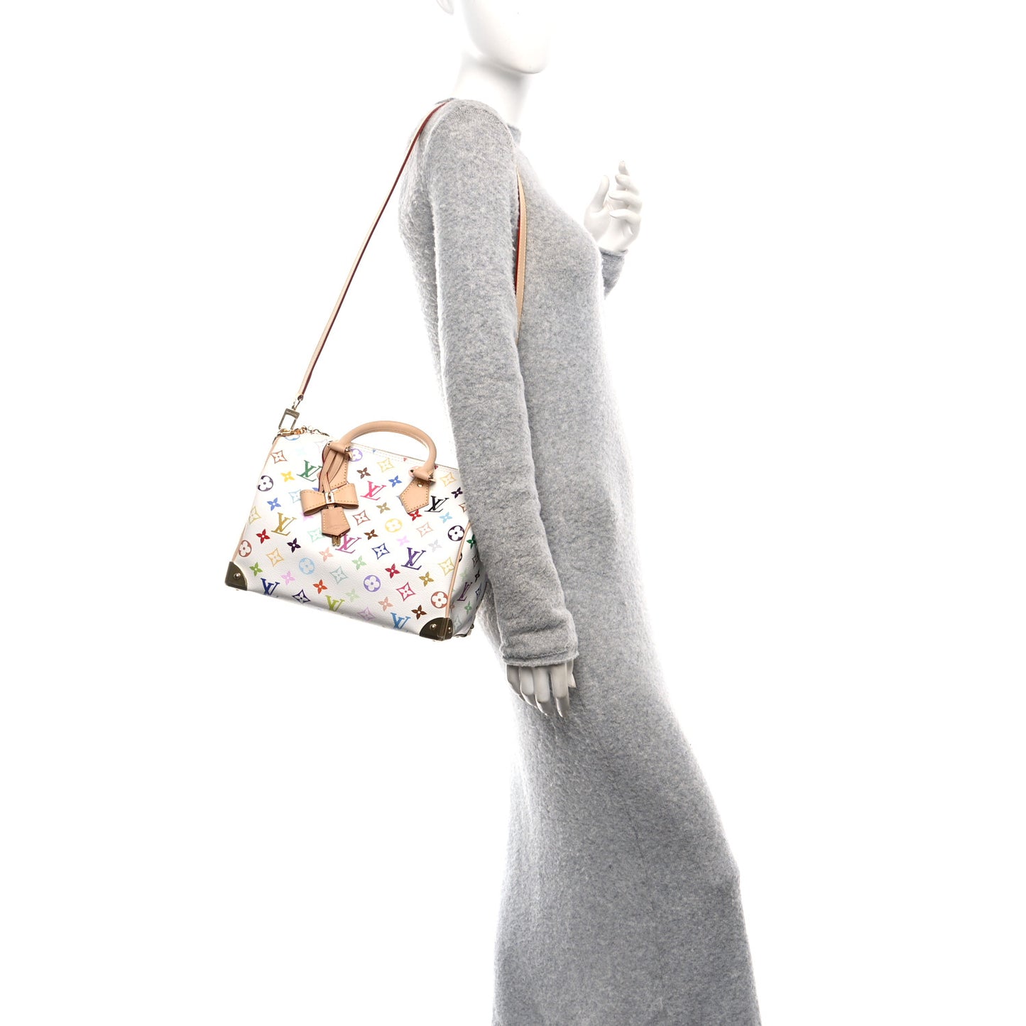 LV X TM Monogram Multicolor Speedy Bandouliere 25 White