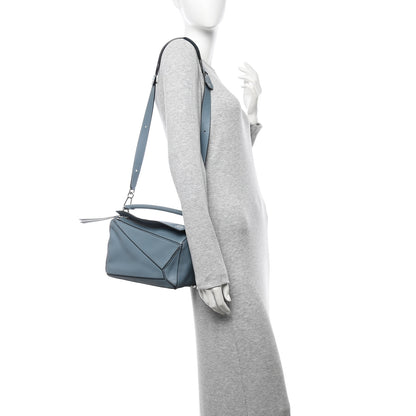 Loewe Calfskin Small Puzzle Bag Stone Blue 2 of 13