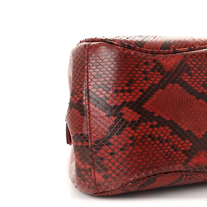 Gucci Snakeskin Bamboo Medium Lady Lock Top Handle Bag Red 9 of 10
