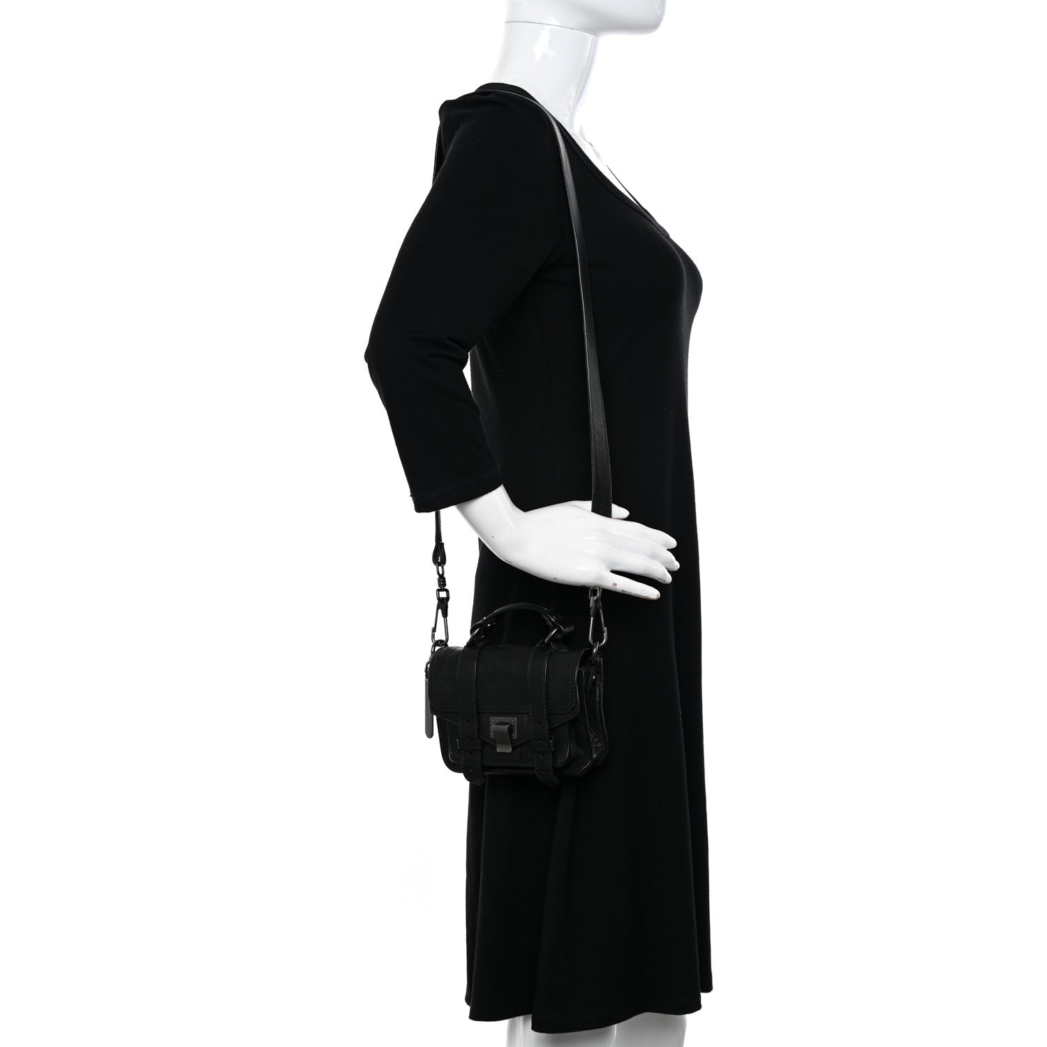 Proenza Schouler Lambskin Micro PS1 Satchel Black 2 of 10