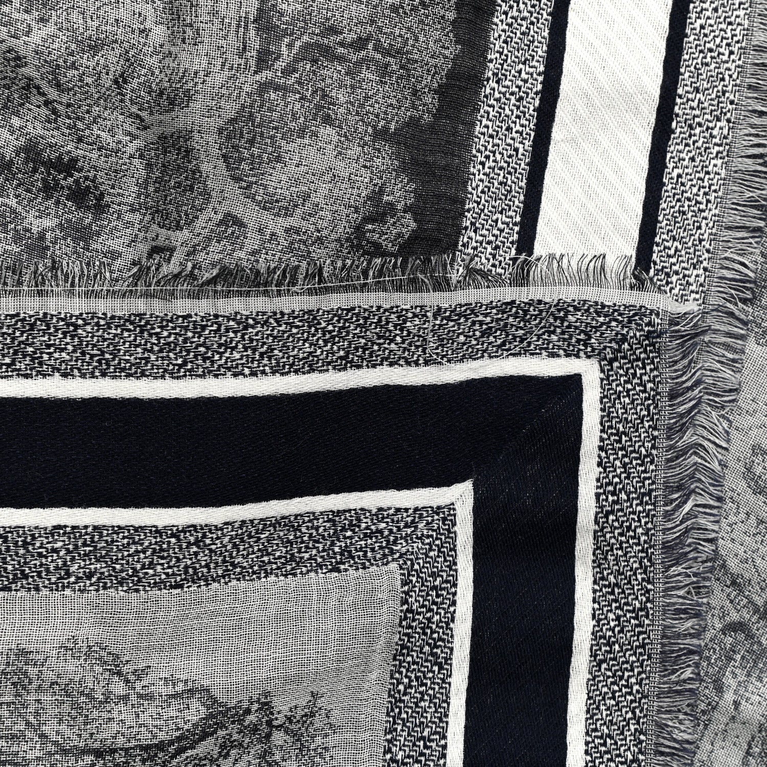 Christian Dior Cashmere Toile De Jouy Poncho Grey 4 of 5