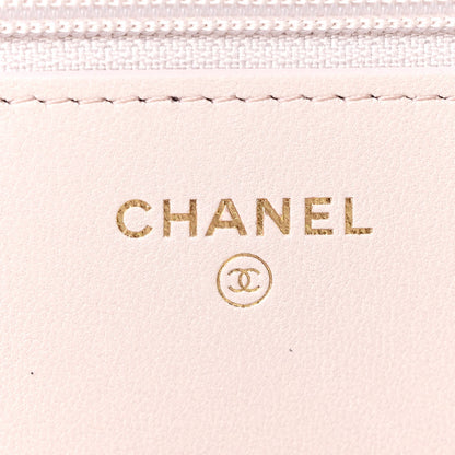 Chanel Lambskin Quilted Chanel 19 Wallet On Chain WOC Light Pink 6 of 12
